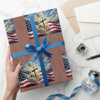 Jesus Christian Wrapping Paper Roll American Flag Religious Cross Bible Verse Faith Inspirational - Wonder Print Shop