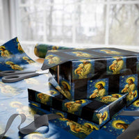 Jesus Christian Wrapping Paper Roll Hug Lamb Starry Night Van Gogh - Wonder Print Shop
