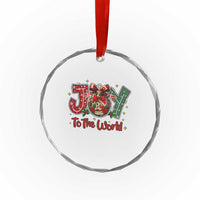 Jesus Christmas Crystal Glass Ornament Joy To The World TS14