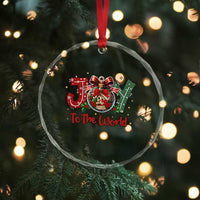 Jesus Christmas Crystal Glass Ornament Joy To The World - Wonder Print Shop