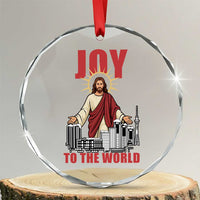 Jesus Christmas Crystal Glass Ornament Joy To The World Christian - Wonder Print Shop