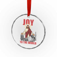 Jesus Christmas Crystal Glass Ornament Joy To The World Christian - Wonder Print Shop