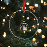 Jesus Christmas Crystal Glass Ornament Let Your Light Shine Matthew 5:16 TS14