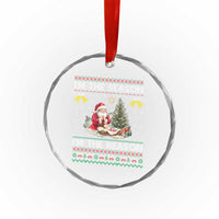 Jesus Christmas Crystal Glass Ornament Santa With Jesus Baby Reason Xmas TS14