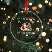 Jesus Christmas Crystal Glass Ornament Santa With Jesus Baby Reason Xmas TS14