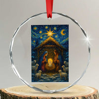 Jesus Christmas Crystal Glass Ornament Starry Night Nativity Scene Xmas TS14