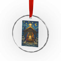 Jesus Christmas Crystal Glass Ornament Starry Night Nativity Scene Xmas TS14