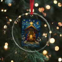 Jesus Christmas Crystal Glass Ornament Starry Night Nativity Scene Xmas TS14