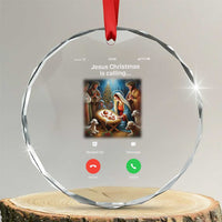 Jesus Christmas Crystal Glass Ornament Video Call Nativity Scene Funny Christian Xmas - Wonder Print Shop