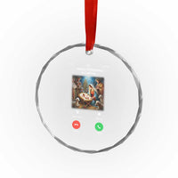 Jesus Christmas Crystal Glass Ornament Video Call Nativity Scene Funny Christian Xmas TS14