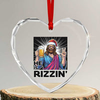 Jesus Christmas Heart Crystal Glass Ornament Funny Drinking Beer Xmas Holiday - Wonder Print Shop