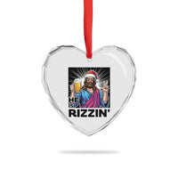 Jesus Christmas Heart Crystal Glass Ornament Funny Drinking Beer Xmas Holiday - Wonder Print Shop