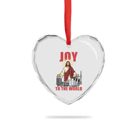 Jesus Christmas Heart Crystal Glass Ornament Joy To The World Christian - Wonder Print Shop