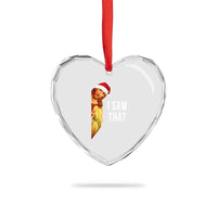 Jesus Christmas Meme Heart Crystal Glass Ornament I Saw That - Wonder Print Shop