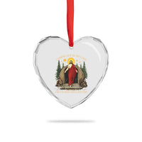 Jesus Coming Out Of My Cave And I Have Been Doing Just Fine Heart Crystal Glass Ornament Funny Christian Easter