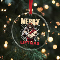 Jesus Gym Christmas Crystal Glass Ornament Merry Liftmas Xmas - Wonder Print Shop