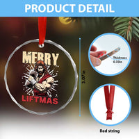 Jesus Gym Christmas Crystal Glass Ornament Merry Liftmas Xmas - Wonder Print Shop