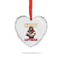 Jesus Gym Christmas Heart Crystal Glass Ornament Merry Liftmas Xmas - Wonder Print Shop