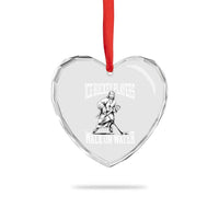 Jesus Ice Hockey Players Walk On Water Heart Crystal Glass Ornament Funny Christian Gift - Wonder Print Shop
