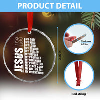 Jesus Is My Everything My God My Lord And Savior Christian Crystal Glass Ornament - Wonder Print Shop