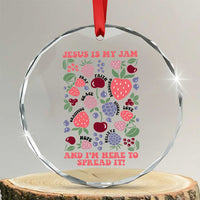 Jesus Is My Jam And I Am Here To Spread It Crystal Glass Ornament Christian Faith - Wonder Print Shop