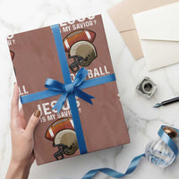Jesus Is My Savior Football Is My Therapy Wrapping Paper Roll Christian Football Lover - Wonder Print Shop