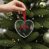 Jesus is the Reason Christmas Heart Crystal Glass Ornament Christian Varsity - Wonder Print Shop
