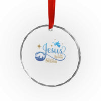 Jesus Is The Reason For The Season Crystal Glass Ornament Nativity Scene TS11