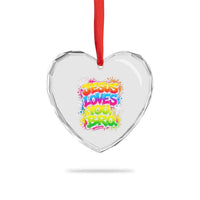 Jesus Loves You Bro Christian Believer Faith Heart Crystal Glass Ornament Dripping Graffiti Rap God Religious Graphic