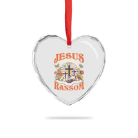 Jesus Paid My Ransom Heart Crystal Glass Ornament Jesus Christian Faith Good Friday Bible Verse - Wonder Print Shop