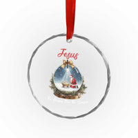 Jesus Santa Christmas Crystal Glass Ornament The Reason For The Season TS14