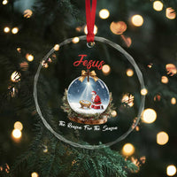 Jesus Santa Christmas Crystal Glass Ornament The Reason For The Season - Wonder Print Shop
