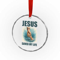 Jesus Saved My Life Crystal Glass Ornament Christian Bible Verse - Wonder Print Shop