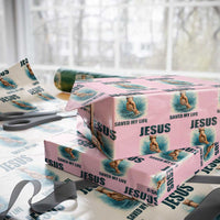 Jesus Saved My Life Wrapping Paper Roll Christian Bible Verse - Wonder Print Shop