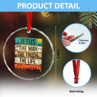 Jesus The Way The Truth The Life Crystal Glass Ornament Blessed Christians TS11