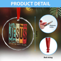 Jesus The Way The Truth The Life Crystal Glass Ornament Christian Worship TS11