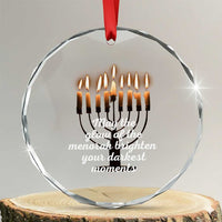 Jewish Faith and Pray Lights Crystal Glass Ornament May The Glow Of The Menorah Brighten Your Darkest Moments - Wonder Print Shop