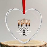 Jewish Faith and Pray Lights Heart Crystal Glass Ornament May The Glow Of The Menorah Brighten Your Darkest Moments - Wonder Print Shop