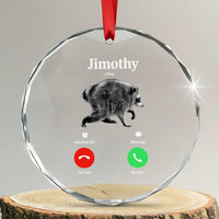 Jimothy Calling Phone Call Seattle Raccoon Crystal Glass Ornament