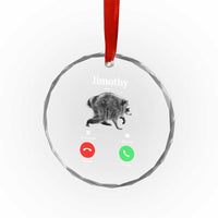 Jimothy Calling Phone Call Seattle Raccoon Crystal Glass Ornament