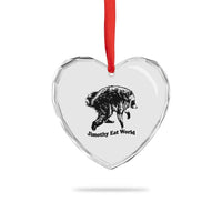 Jimothy Eat World Funny Viral Raccoon Seattle Trash Panda Heart Crystal Glass Ornament