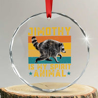 Jimothy Is My Spirit Animal Seattle Raccoon Lover Crystal Glass Ornament Retro Sunset Viral Ballard Trash Panda Graphic