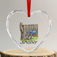 Jimothy Raccoon Heart Crystal Glass Ornament Cute Seattle Trash Panda Viral Meme