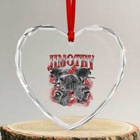 Jimothy Raccoon Heart Crystal Glass Ornament Vintage 90s Bootleg Rap Style Funny Meme
