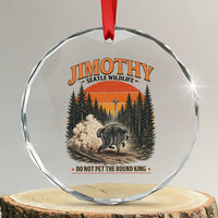 Jimothy Raccoon Seattle Meme Crystal Glass Ornament Viral Trash Panda Do Not Pet The Round King