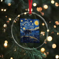 Jimothy Seattle Raccoon Starry Night Parody Graphic Crystal Glass Ornament Trash Panda Feral Legend Supporter