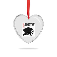 Jimothy The Raccoon Heart Crystal Glass Ornament Japanese Style Trash Panda Graphic