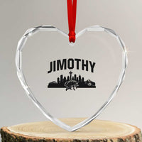 Jimothy The Raccoon Heart Crystal Glass Ornament Seattle Space Needle Mount Rainier Landscape Art