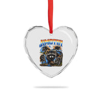 Jimothy the Raccoon Vintage 90s Bootleg Lightning Graphic Heart Crystal Glass Ornament Viral Seattle Trash Panda