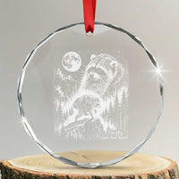 Jimothy Three Raccoon Moon Parody Wildlife Graphic Crystal Glass Ornament Vintage Seattle Feral Legend Trash Panda Meme